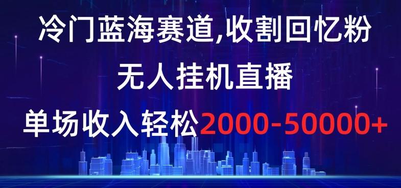 冷门蓝海赛道，收割回忆粉，无人挂机直播，单场收入轻松2000-5w+【揭秘】-游客之家