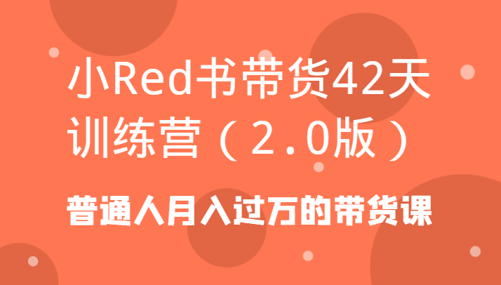 小Red书带货42天训练营(2.0版)普通人月入过万的带货课-游客之家
