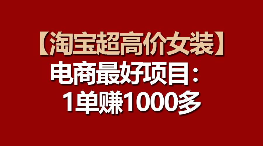 【淘宝超高价女装】电商最好项目：一单赚1000多-游客之家