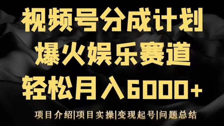 视频号创作分成计划之娱乐赛道轻松日入500+-游客之家