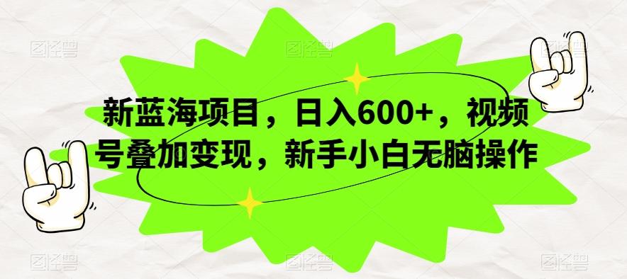 新蓝海项目，日入600+，视频号叠加变现，新手小白无脑操作【揭秘】-游客之家