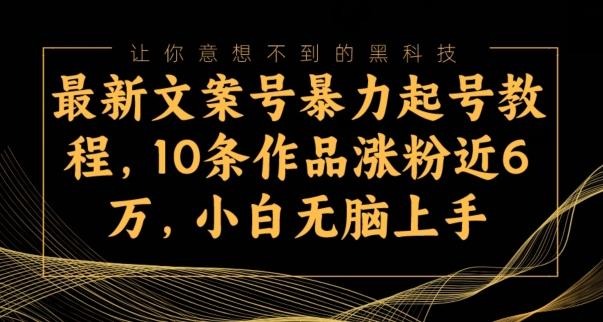 最新文案号暴力起号教程，10条作品涨粉近6万，小白无脑上手-游客之家