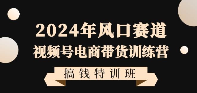 2024年风口赛道视频号电商带货训练营搞钱特训班，带领大家快速入局自媒体电商带货-游客之家