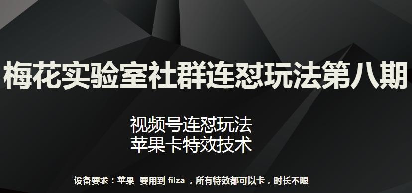 梅花实验室社群连怼玩法第八期，视频号连怼玩法 苹果卡特效技术【揭秘】-游客之家