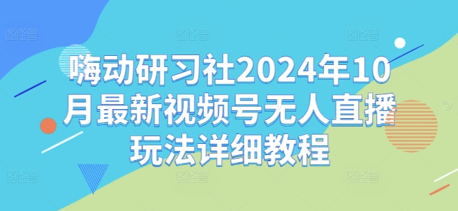 嗨动研习社2024年10月最新视频号无人直播玩法详细教程-游客之家