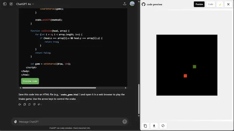 ChatGPT Code Preview｜AI编程预览工具-游客之家