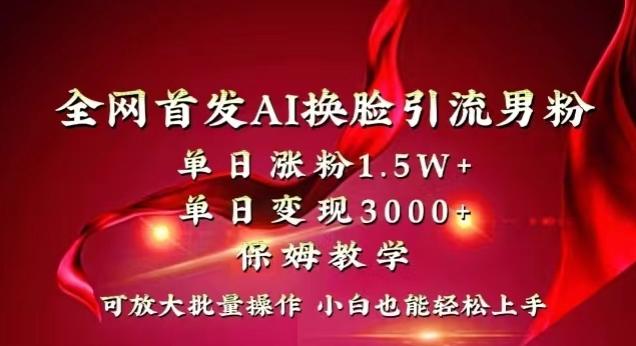 全网首发Ai换脸引流男粉，单日涨粉1.5w+，单日变现3000+，小白也能轻松上手拿结果【揭秘】-游客之家