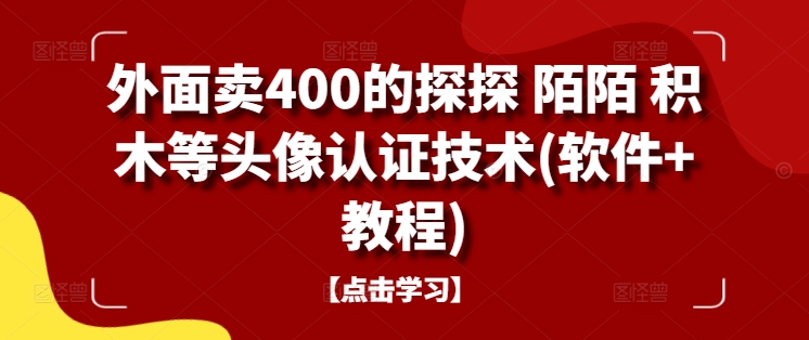 外面卖400的探探 陌陌 积木等头像认证技术(软件+教程)-游客之家