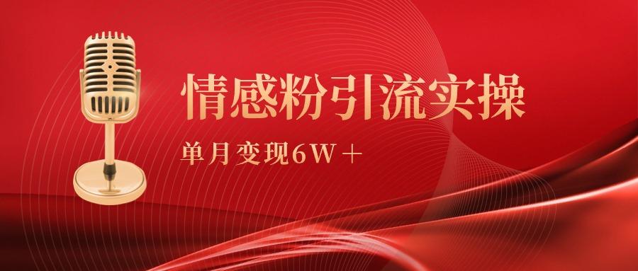 (9473期)单月变现6w+，情感粉引流变现实操课-游客之家