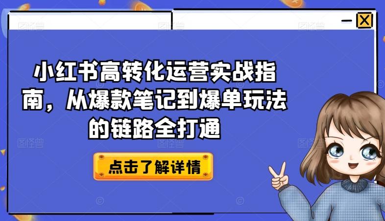 小红书高转化运营实战指南，从爆款笔记到爆单玩法的链路全打通-游客之家
