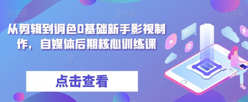 从剪辑到调色0基础新手影视制作，自媒体后期核心训练课-游客之家