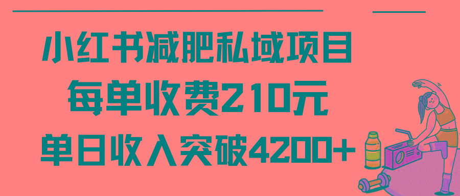 (9466期)小红书减肥私域项目每单收费210元单日成交20单，最高日入4200+-游客之家
