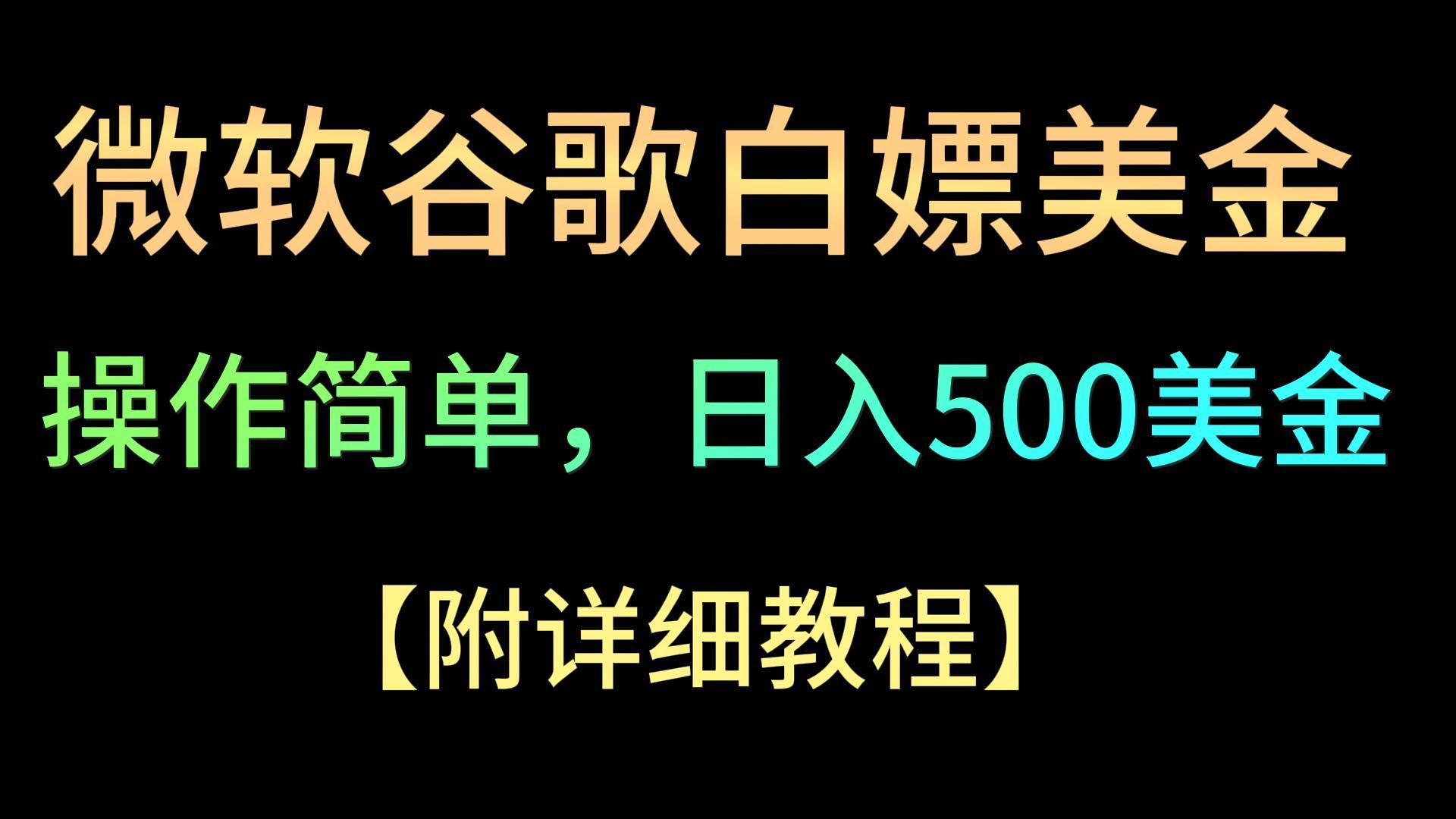 微软谷歌项目3.0，轻松日赚500+美金，操作简单，小白也可轻松入手！-游客之家