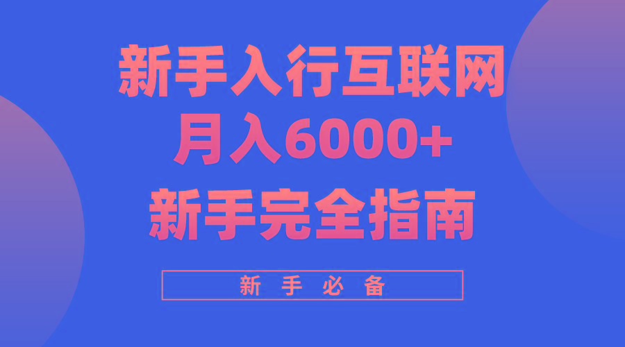 (10058期)互联网新手月入6000+完全指南 十年创业老兵用心之作，帮助小白快速入门-游客之家