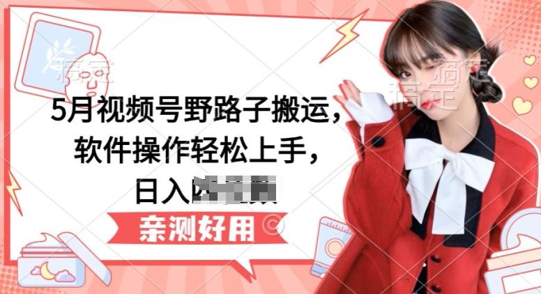 5月视频号野路子搬运，软件操作轻松上手，日入三位数【揭秘】-游客之家