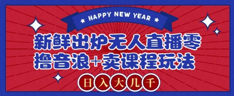2024最新无人直播零撸音浪+卖课程玩法，日入大几千不是梦【揭秘】-游客之家