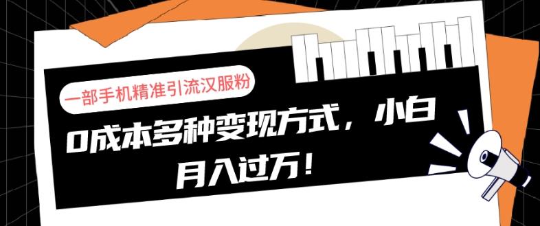一部手机精准引流汉服粉，0成本多种变现方式，小白月入过万！-游客之家