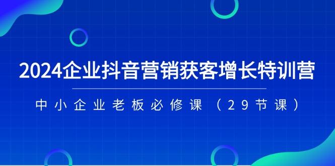 2024企业抖音-营销获客增长特训营，中小企业老板必修课(29节课-游客之家