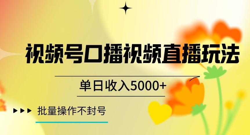 视频号囗播视频直播玩法，单日收入5000+，批量操作不封号【揭秘】-游客之家