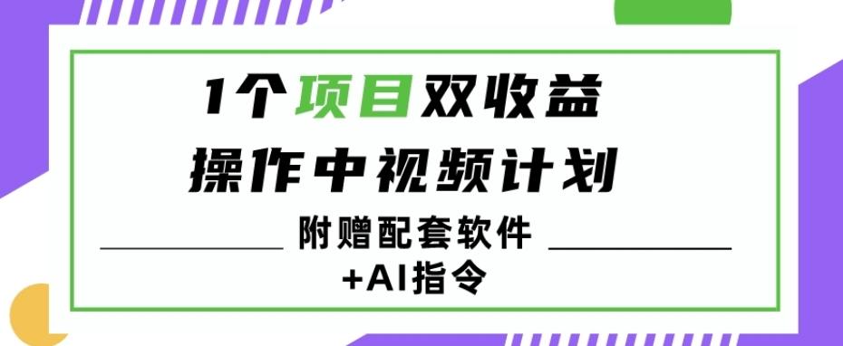 1个项目双收益？操作中视频计划1天最高3100+收益？（附赠配套软件+AI指令）-游客之家