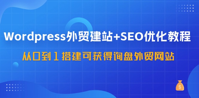 WordPress外贸建站+SEO优化教程，从0到1搭建可获得询盘外贸网站(57节课)-游客之家