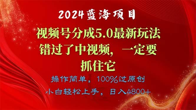 2024蓝海项目，视频号分成计划5.0最新玩法，错过了中视频，一定要抓住...-游客之家