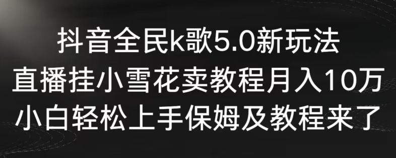 抖音全民k歌5.0新玩法，直播挂小雪花卖教程月入10万，小白轻松上手，保姆及教程来了【揭秘】-游客之家
