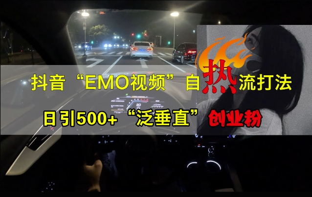 抖音EMO视频自热打法，日引500+“泛垂直”创业粉-游客之家