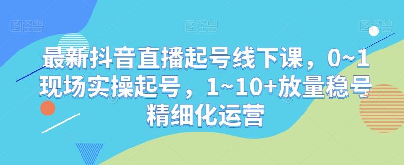 最新抖音直播起号线下课，0~1现场实操起号，1~10+放量稳号精细化运营-游客之家