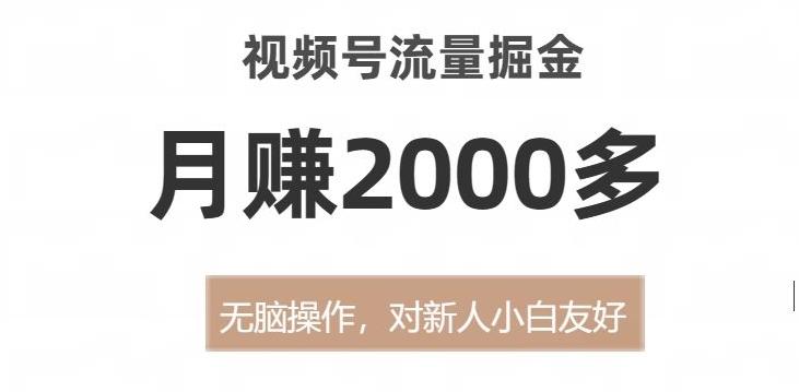 视频号流量掘金,无脑操作,对新人小白友好,月赚2000多【揭秘】-游客之家