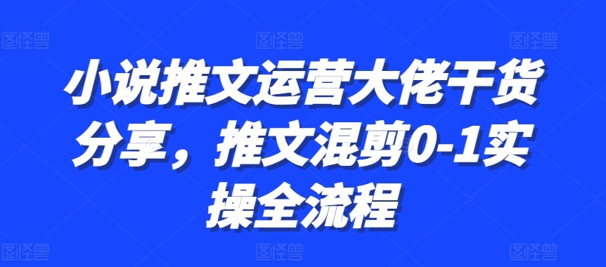 小说推文运营大佬干货分享，推文混剪0-1实操全流程-游客之家