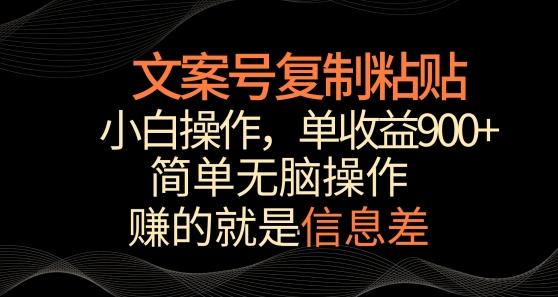 文案号掘金，简单复制粘贴，小白操作，单作品收益900+【揭秘】-游客之家