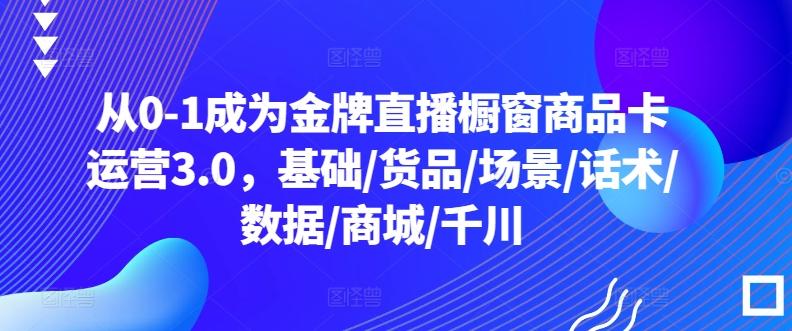 从0-1成为金牌直播橱窗商品卡运营3.0，基础/货品/场景/话术/数据/商城/千川-游客之家