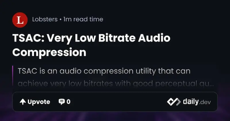 TSAC |音频压缩-游客之家