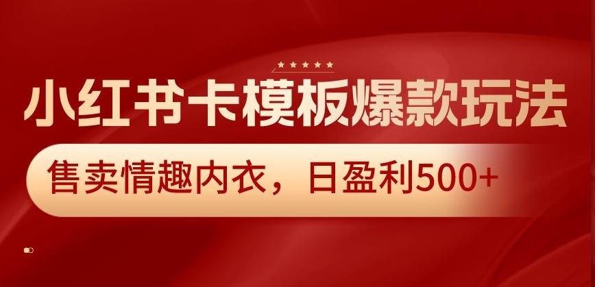 小红书卡模板爆款玩法，售卖情趣内衣，日盈利500+【揭秘】-游客之家