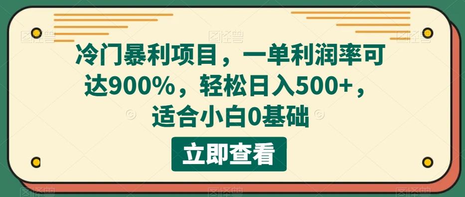 冷门暴利项目，一单利润率可达900%，轻松日入500+，适合小白0基础-游客之家