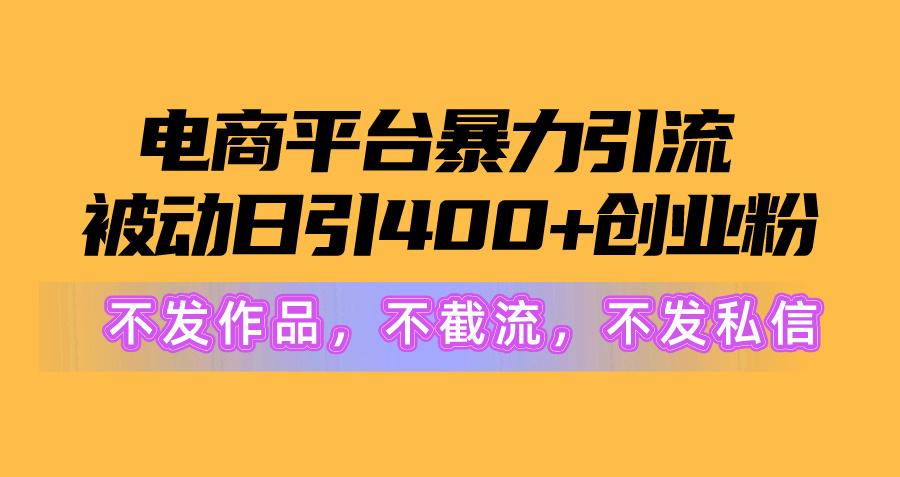 电商平台暴力引流,被动日引400+创业粉不发作品，不截流，不发私信-游客之家