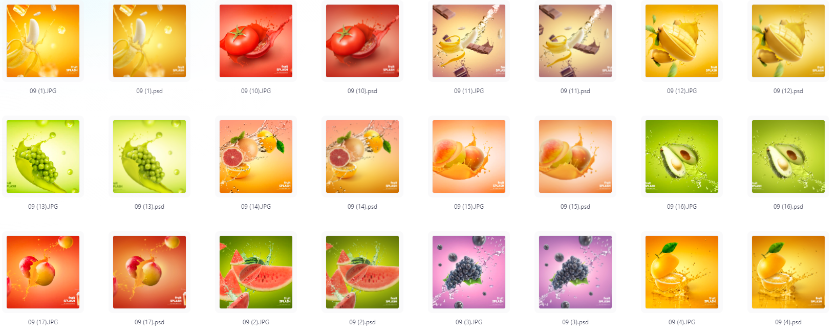 餐饮水果PS模版设计素材17款-游客之家