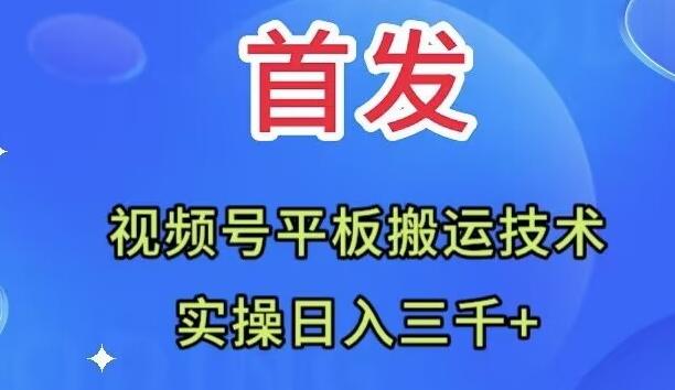 全网首发：视频号平板搬运技术，实操日入三千＋-游客之家