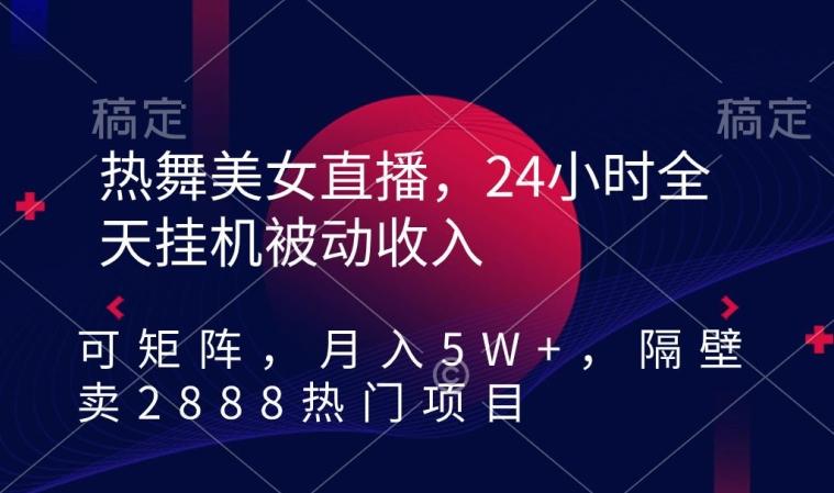 热舞美女直播，24小时全天挂机被动收入，可矩阵，月入5W+，隔壁卖2888热门项目【揭秘】-游客之家