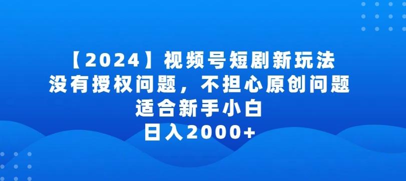 2024视频号短剧玩法，没有授权问题，不担心原创问题，适合新手小白，日入2000+【揭秘】-游客之家