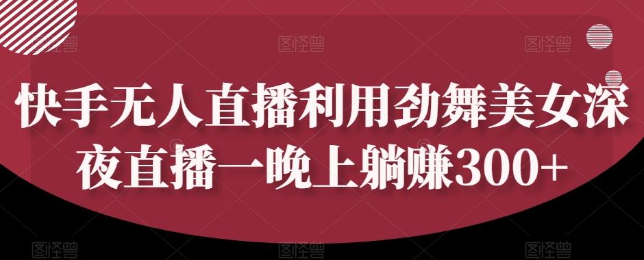 快手无人直播利用劲舞美女深夜直播一晚上躺赚300+-游客之家