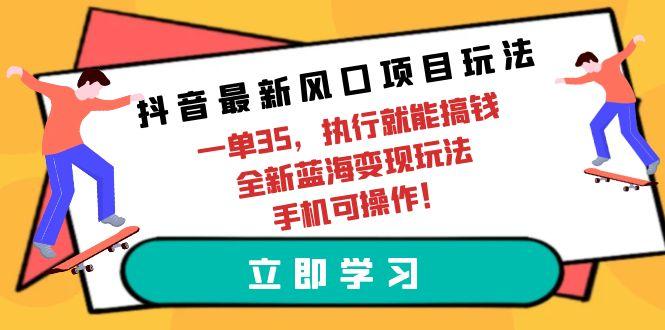(9948期)抖音最新风口项目玩法，一单35，执行就能搞钱 全新蓝海变现玩法 手机可操作-游客之家