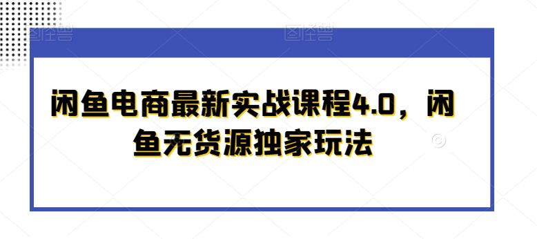闲鱼电商最新实战课程4.0，闲鱼无货源独家玩法-游客之家
