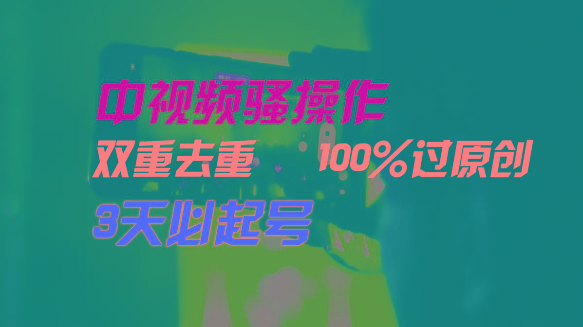 中视频骚操作，双重去重100%过原创，3天比必起号，简单无脑，月入3W+-游客之家