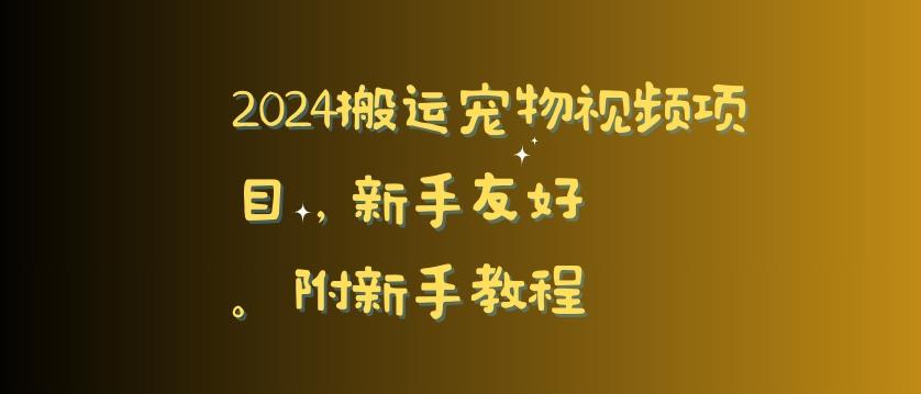 2024搬运宠物视频项目，新手友好，完美去重，附新手教程【揭秘】-游客之家