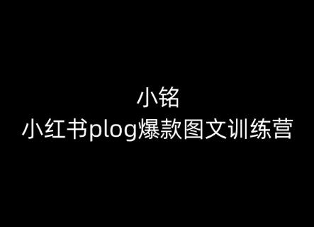 小铭-小红书plog爆款图文训练营，教你从0-1做小红书-游客之家
