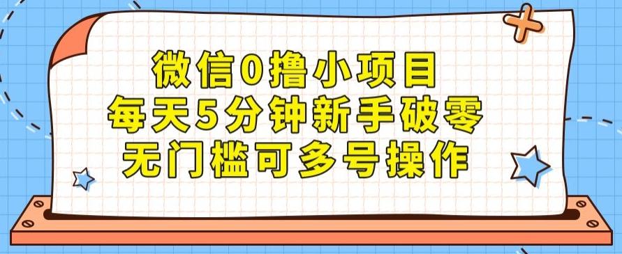 微信0撸小项目，每天5分钟新手破零，无门槛可多号操作-游客之家