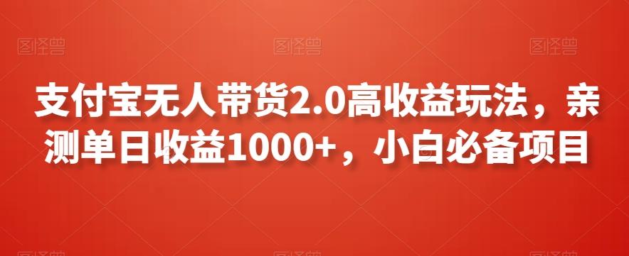 支付宝无人带货2.0高收益玩法，亲测单日收益1000+，小白必备项目【揭秘】-游客之家