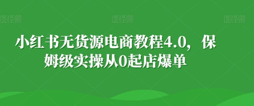 小红书无货源电商教程4.0，保姆级实操从0起店爆单【拆解】-游客之家